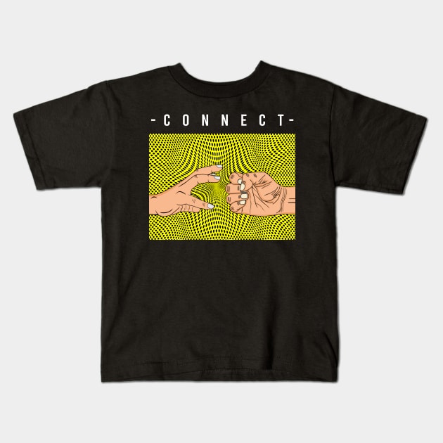 connect two hands Kids T-Shirt by Mako Design 